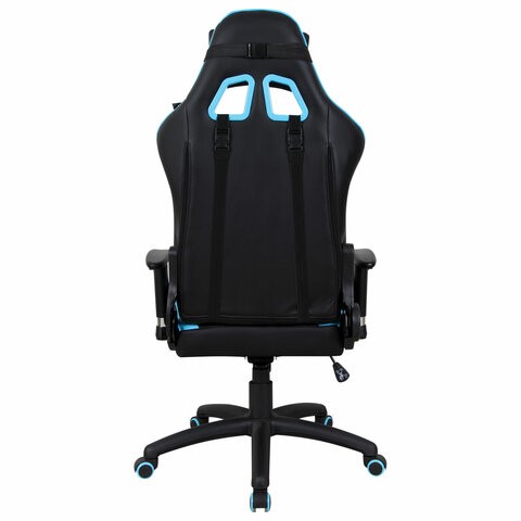 Офисное кресло Brabix GT Master GM-110 (две подушки, экокожа, черное/голубое) 531928 в Богдановиче - изображение 3