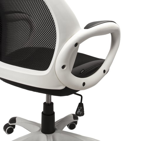 Кресло компьютерное Brabix Premium Genesis EX-517 (пластик белый, ткань/экокожа/сетка черная) в Екатеринбурге - изображение 4