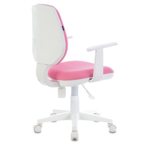 Компьютерное кресло Brabix Fancy MG-201W (с подлокотниками, пластик белый, розовое) 532409 в Екатеринбурге - изображение 2