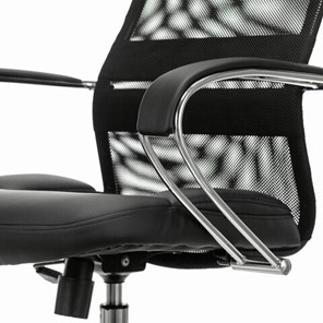 Кресло офисное Brabix Premium Stalker EX-608 CH (хром, ткань-сетка/кожзам, черное) 532091 в Екатеринбурге - предосмотр 3