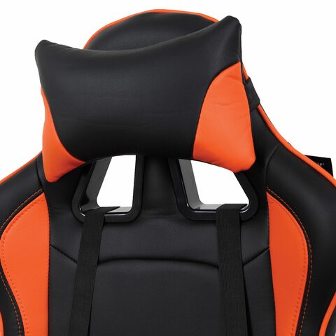 Компьютерное кресло Brabix GT Racer GM-100 (две подушки, экокожа, черное/оранжевое) в Екатеринбурге - изображение 5