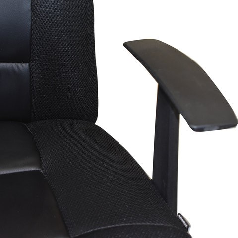 Офисное кресло Brabix Fusion EX-560 (экокожа/ткань, хром, черное) в Екатеринбурге - изображение 3