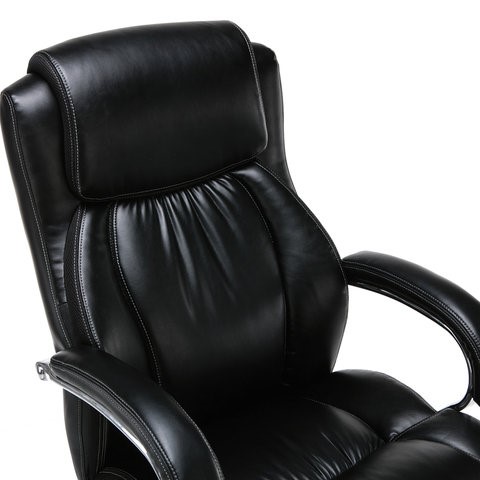 Офисное кресло Brabix Premium Status HD-003 (рециклированная кожа, хром, черное) 531821 в Ревде - изображение 4