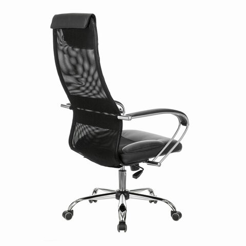 Кресло офисное Brabix Premium Stalker EX-608 CH (хром, ткань-сетка/кожзам, черное) 532091 в Екатеринбурге - изображение 9