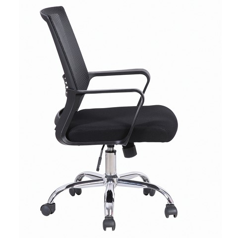 Компьютерное кресло Brabix Daily MG-317 (с подлокотниками, хром, черное) 531833 в Краснотурьинске - изображение 1