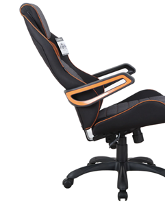 Кресло Brabix Techno Pro GM-003 (ткань, черное/серое, вставки оранжевые) в Екатеринбурге - предосмотр 1