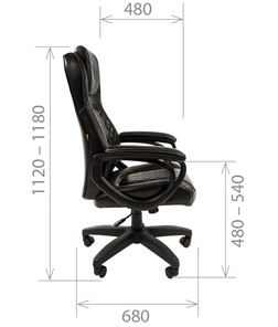 Офисное кресло CHAIRMAN 432, экокожа, цвет черный в Екатеринбурге - предосмотр 2