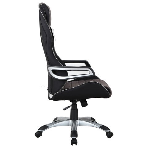 Кресло компьютерное Brabix Techno GM-002 (ткань, черное/серое, вставки белые) в Ревде - изображение 1