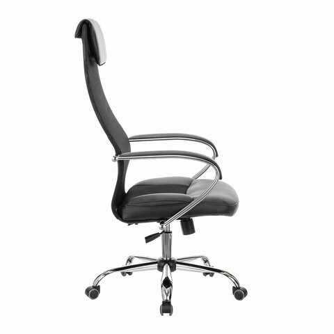 Кресло офисное Brabix Premium Stalker EX-608 CH (хром, ткань-сетка/кожзам, черное) 532091 в Екатеринбурге - изображение 8