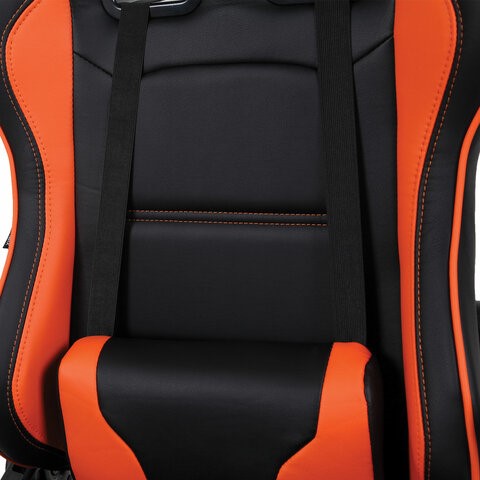 Компьютерное кресло Brabix GT Racer GM-100 (две подушки, экокожа, черное/оранжевое) в Екатеринбурге - изображение 6