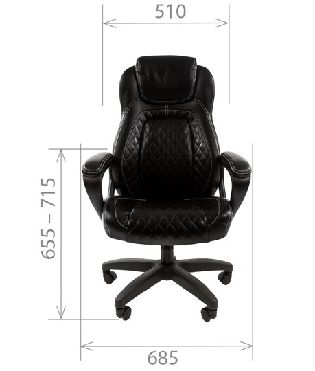 Офисное кресло CHAIRMAN 432, экокожа, цвет черный в Каменске-Уральском - изображение 1
