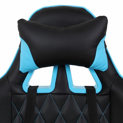 Офисное кресло Brabix GT Master GM-110 (две подушки, экокожа, черное/голубое) 531928 в Богдановиче - изображение 5
