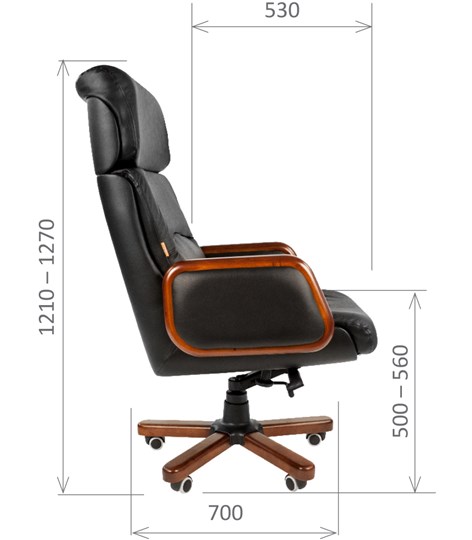 Кресло CHAIRMAN 417 кожа черная в Ирбите - изображение 2