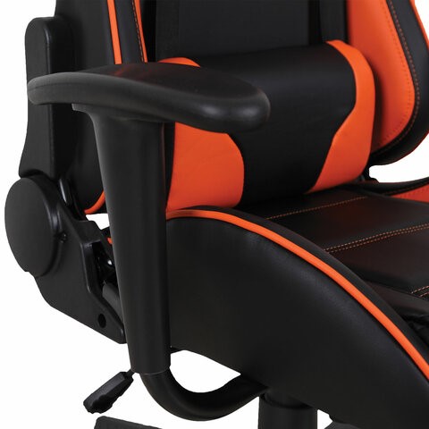 Компьютерное кресло Brabix GT Racer GM-100 (две подушки, экокожа, черное/оранжевое) в Екатеринбурге - изображение 9