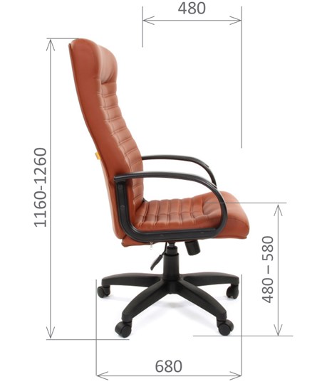Офисное кресло CHAIRMAN 480 LT, экокожа, цвет коричневый в Екатеринбурге - изображение 2