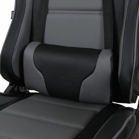 Компьютерное кресло Brabix GT Racer GM-100 (две подушки, экокожа, черное/серое) 531926 в Ревде - изображение 7