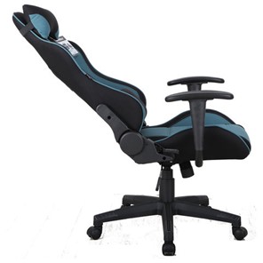 Компьютерное кресло Brabix GT Racer GM-100 (две подушки, ткань, черное/голубое) 531818 в Первоуральске - предосмотр 3