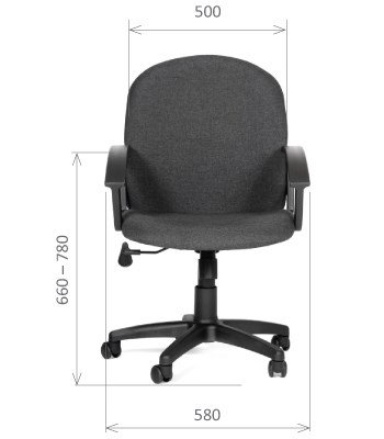 Кресло офисное CHAIRMAN 681 Ткань C-3 черное в Артемовском - изображение 1