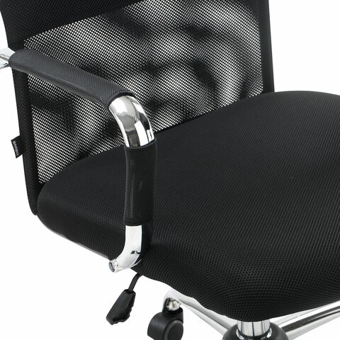 Кресло Brabix Fit EX-514 (с подголовником, хром, черное) в Екатеринбурге - изображение 7
