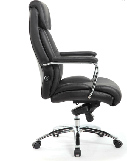 Кресло Brabix Premium Phaeton EX-502 (натуральная кожа, хром, черное) в Екатеринбурге - изображение 1