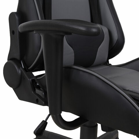 Компьютерное кресло Brabix GT Racer GM-100 (две подушки, экокожа, черное/серое) 531926 в Ревде - изображение 9