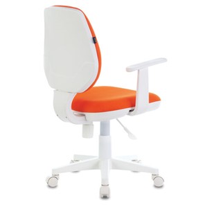 Кресло компьютерное Brabix Fancy MG-201W (с подлокотниками, пластик белый, оранжевое) в Екатеринбурге - предосмотр 2