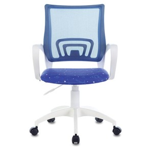Кресло Brabix Fly MG-396W (с подлокотниками, пластик белый, сетка, темно-синее с рисунком "Space") 532405 в Кушве - предосмотр 2