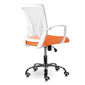 Офисное кресло Brabix Wings MG-306 (пластик белый, хром, сетка, серое/оранжевое) в Екатеринбурге - предосмотр 2