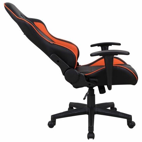 Компьютерное кресло Brabix GT Racer GM-100 (две подушки, экокожа, черное/оранжевое) в Екатеринбурге - изображение 4