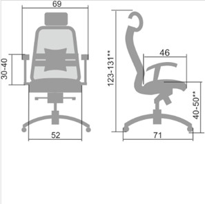 Офисное кресло Samurai S-3.04, серый в Богдановиче - предосмотр 4