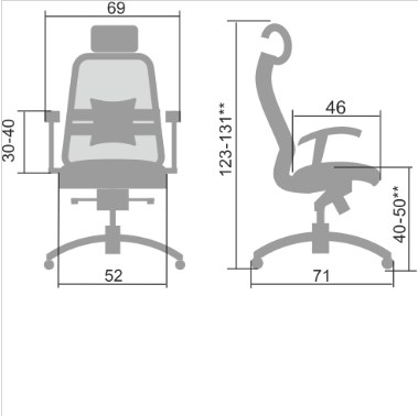 Офисное кресло Samurai S-3.04, серый в Каменске-Уральском - изображение 4