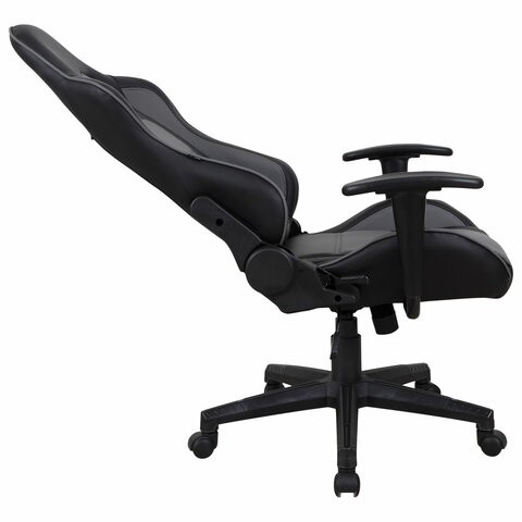 Компьютерное кресло Brabix GT Racer GM-100 (две подушки, экокожа, черное/серое) 531926 в Ревде - изображение 4