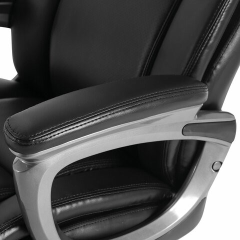 Кресло офисное Brabix Premium Solid HD-005 (рециклированная кожа, черное) 531941 в Екатеринбурге - изображение 7