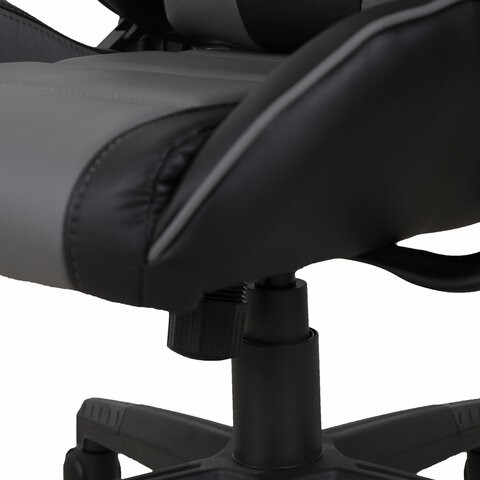 Компьютерное кресло Brabix GT Racer GM-100 (две подушки, экокожа, черное/серое) 531926 в Ревде - изображение 10