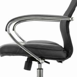 Кресло офисное Brabix Premium Stalker EX-608 CH (хром, ткань-сетка/кожзам, черное) 532091 в Екатеринбурге - предосмотр 2