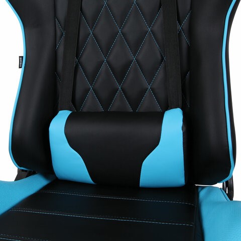 Офисное кресло Brabix GT Master GM-110 (две подушки, экокожа, черное/голубое) 531928 в Екатеринбурге - изображение 7