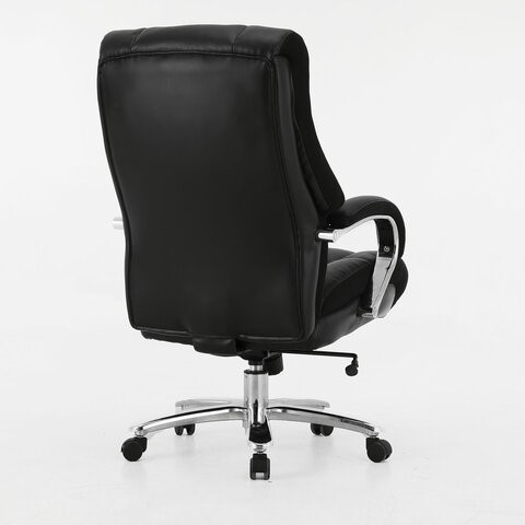 Кресло компьютерное Brabix Premium Bomer HD-007 (рециклированная кожа, хром, черное) в Екатеринбурге - изображение 2