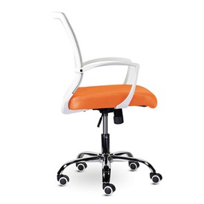 Офисное кресло Brabix Wings MG-306 (пластик белый, хром, сетка, серое/оранжевое) в Екатеринбурге - предосмотр 1