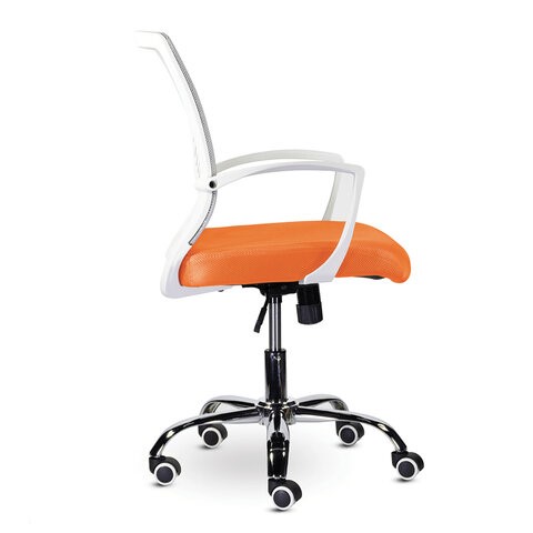Офисное кресло Brabix Wings MG-306 (пластик белый, хром, сетка, серое/оранжевое) в Екатеринбурге - изображение 1