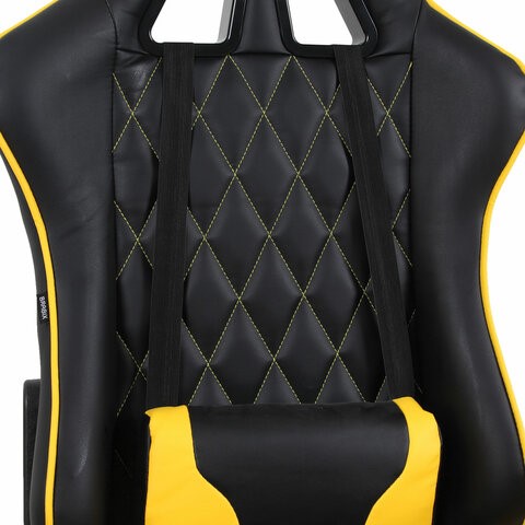Кресло Brabix GT Master GM-110 (две подушки, экокожа, черное/желтое) в Екатеринбурге - изображение 6