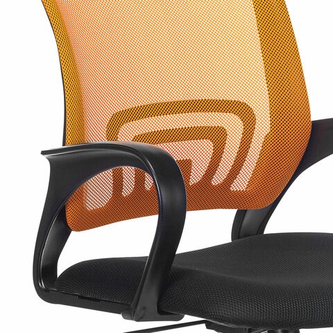 Кресло Brabix Fly MG-396 (с подлокотниками, сетка, оранжевое/черное) в Екатеринбурге - изображение 4
