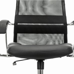 Кресло офисное Brabix Premium Stalker EX-608 CH (хром, ткань-сетка/кожзам, черное) 532091 в Екатеринбурге - предосмотр 7