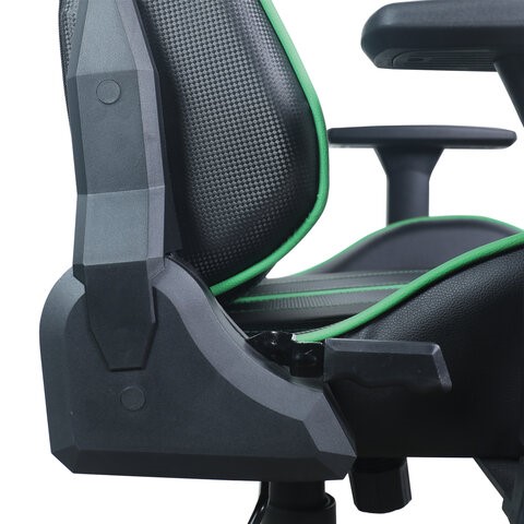 Офисное кресло Brabix GT Carbon GM-120 (две подушки, экокожа, черное/зеленое) в Екатеринбурге - изображение 11