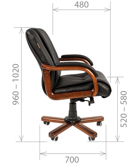 Кресло CHAIRMAN 653M кожа черная в Ирбите - изображение 2
