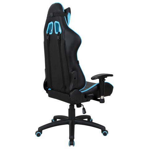 Офисное кресло Brabix GT Master GM-110 (две подушки, экокожа, черное/голубое) 531928 в Богдановиче - изображение 2