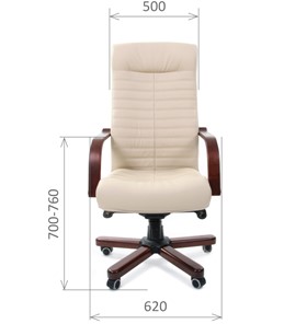 Кресло офисное CHAIRMAN 480 WD, экокожа, цвет бежевый в Красноуфимске - предосмотр 1