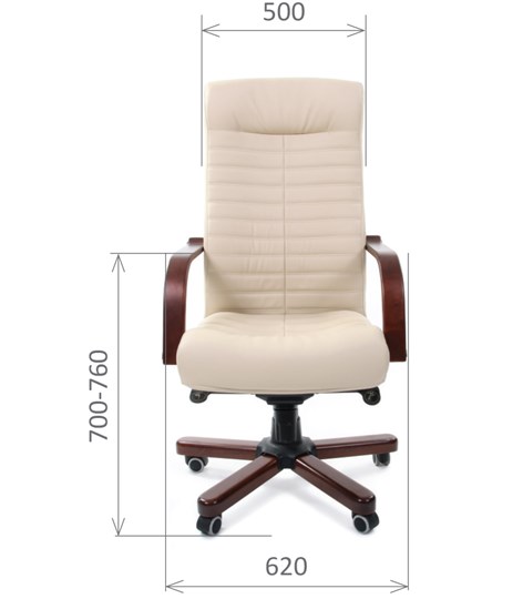 Кресло офисное CHAIRMAN 480 WD, экокожа, цвет бежевый в Кушве - изображение 1