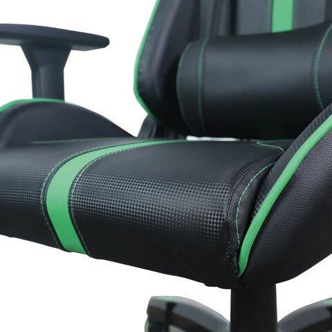 Офисное кресло Brabix GT Carbon GM-120 (две подушки, экокожа, черное/зеленое) в Екатеринбурге - изображение 8