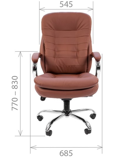 Офисное кресло CHAIRMAN 795 кожа, цвет коричневый в Екатеринбурге - изображение 1