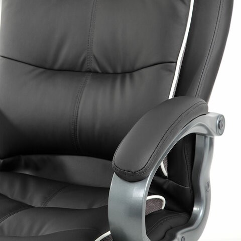 Кресло компьютерное Brabix Premium Strong HD-009 (экокожа черная, ткань серая) в Екатеринбурге - изображение 6